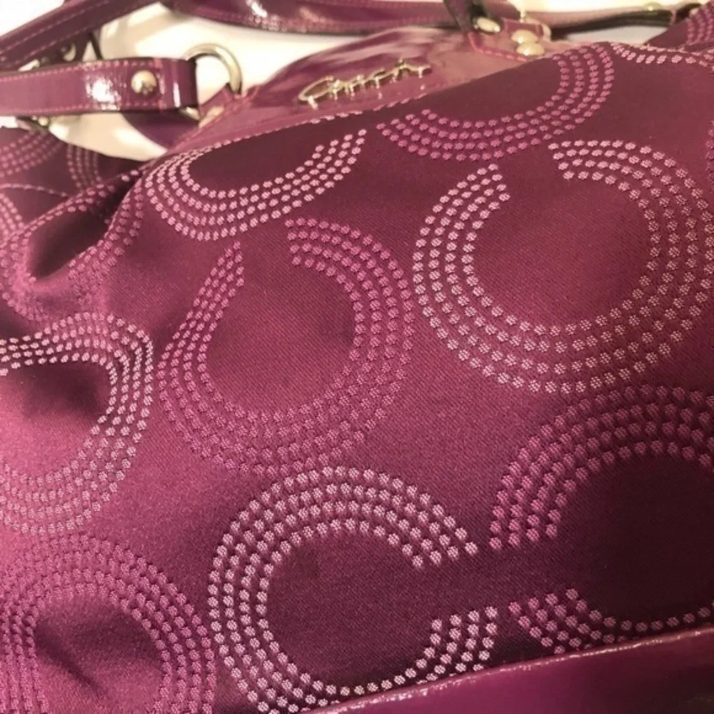 Coach Ashley y2k signature purple dotted Op Art bag  F20049